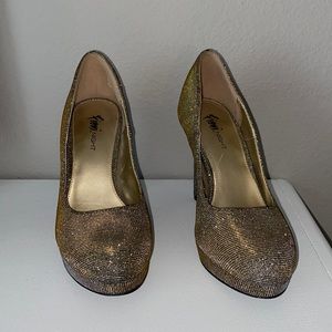 Fioni Night Gold Metallic High Heels